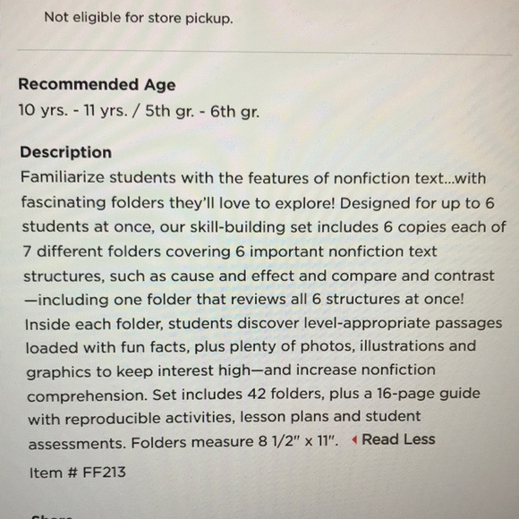 Lakeshore Nonfiction Reading Comprehension Folders Grades 5-6 NWOT - Picture 6 of 6